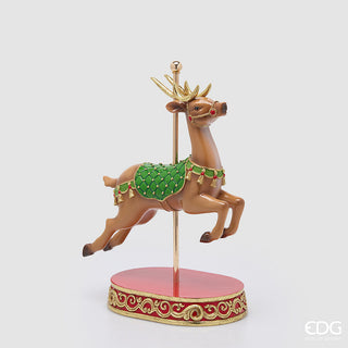 renna su giostra natalizia decoro ornamentale natale decorazione