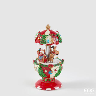 carillon natalizio decoro addobbo festività babbo natale su slitta